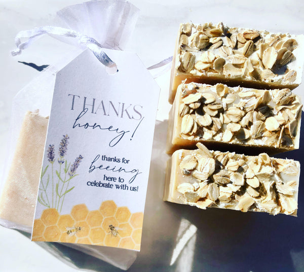 20 BABY SHOWER FAVOR SOAPS (3 OZ. BARS) :: OATS + HONEY